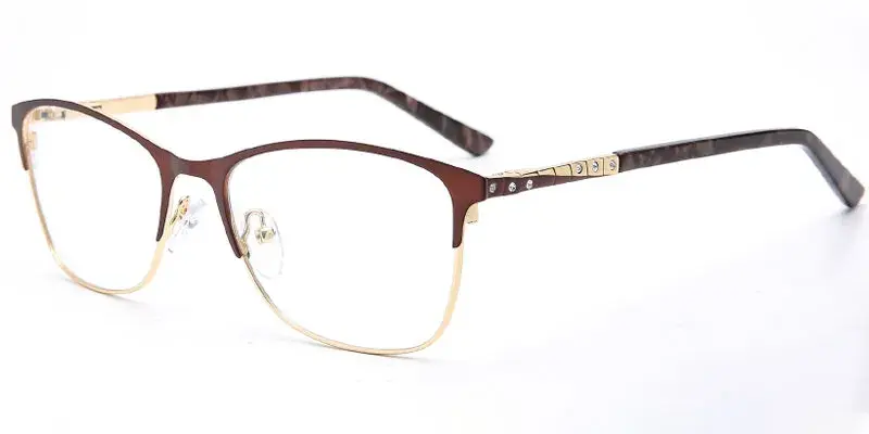 Fairmont - Buld Order Women's 53mm Crystal Stone Deco Metal Optical Frame - Brown/Gold