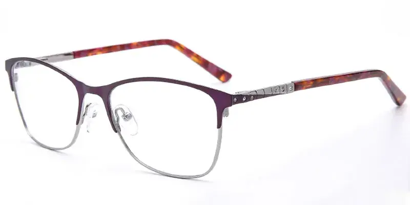 Fairmont - Buld Order Women's 53mm Crystal Stone Deco Metal Optical Frame - Purple/Silver
