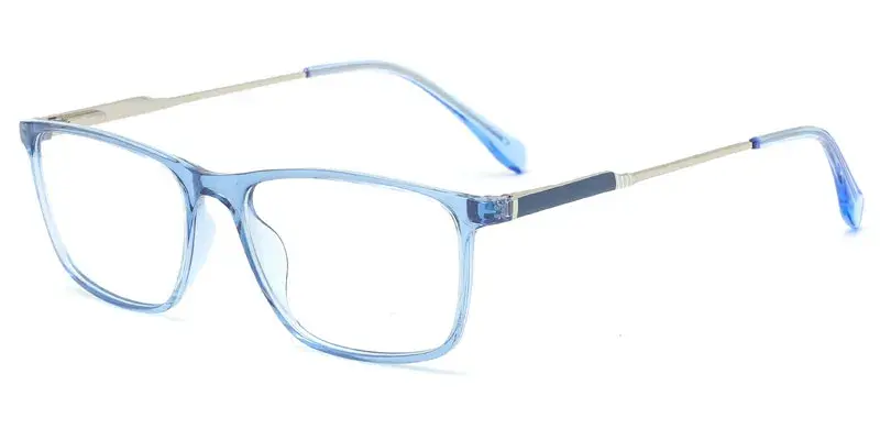 Flint Rectangle Men's TR90 Metal Hybrid Optical Frame - China Factory Direct - Blue
