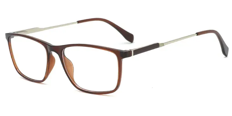 Flint Rectangle Men's TR90 Metal Hybrid Optical Frame - China Factory Direct - Brown