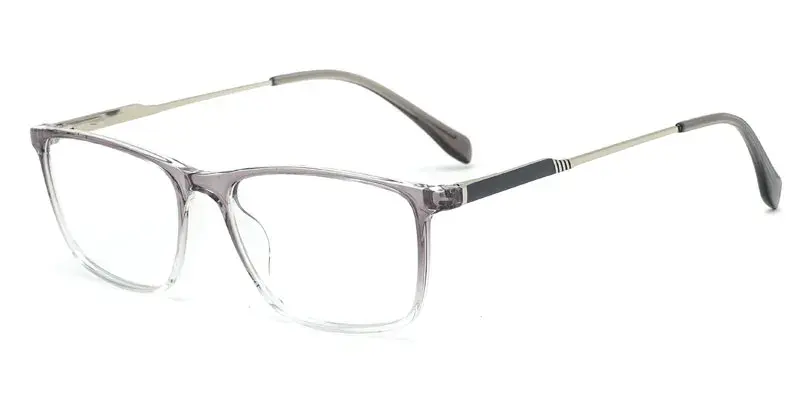 Flint Rectangle Men's TR90 Metal Hybrid Optical Frame - China Factory Direct - Grey