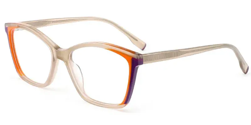 Florence Handcrafted Women's 55mm Laminated Acetate Optical Frame - Brown