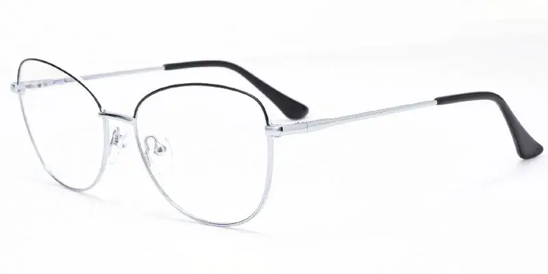 Framingham - Wholesale 54mm Cat-Eye Metal Eyewear Frame - Silver