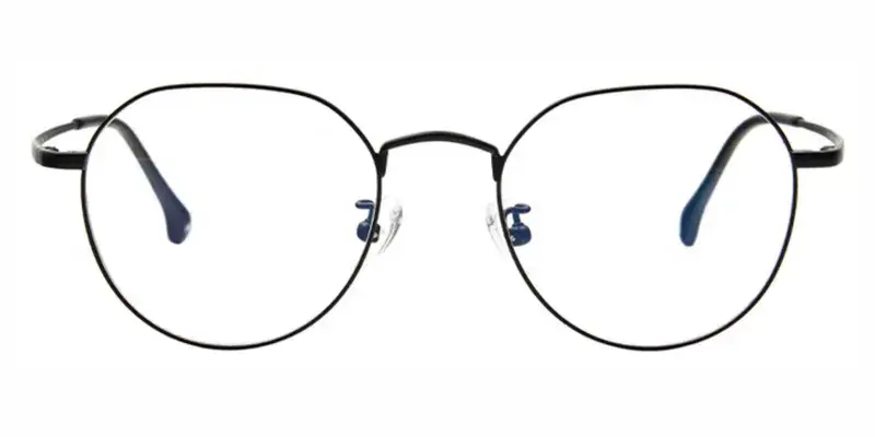 Frog Titanium Alloy Round Teenager Eyeglasses,Zero-pressure design,for all-day comfort - Black