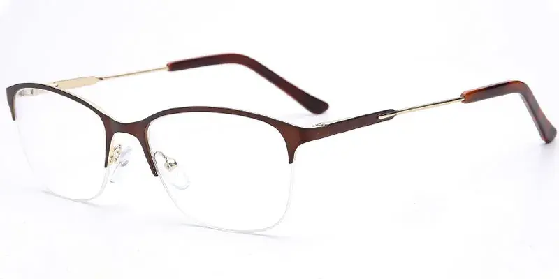 Gastonia - Women's 52mm Semi Rim Metal Optical Frame - Brown/Gold