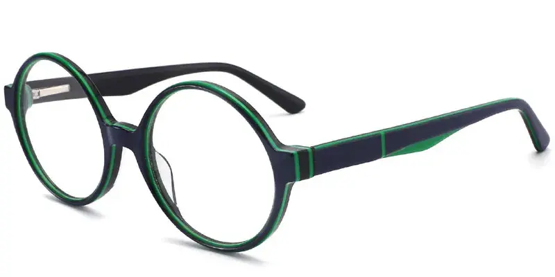 Twinkle Kids Round Shape Acetate Eyeglasses Frame,48mm - Dark Green
