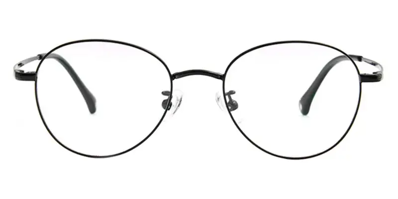 Hedgehog Titanium Alloy Teenager Optical Frame,3D sculpted temple hinge design,Enhanced field of vision - Black
