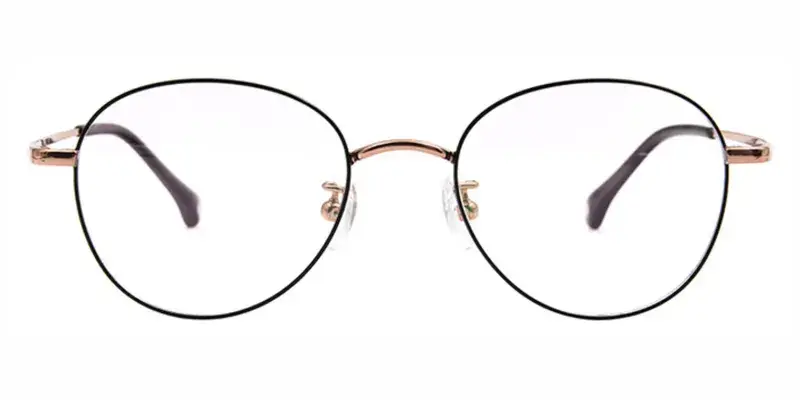 Hedgehog Titanium Alloy Teenager Optical Frame,3D sculpted temple hinge design,Enhanced field of vision - Golden Black