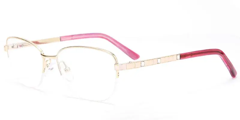 Helena - Factory Supply Women's Semi Rim Metal Optical Frame - Gold