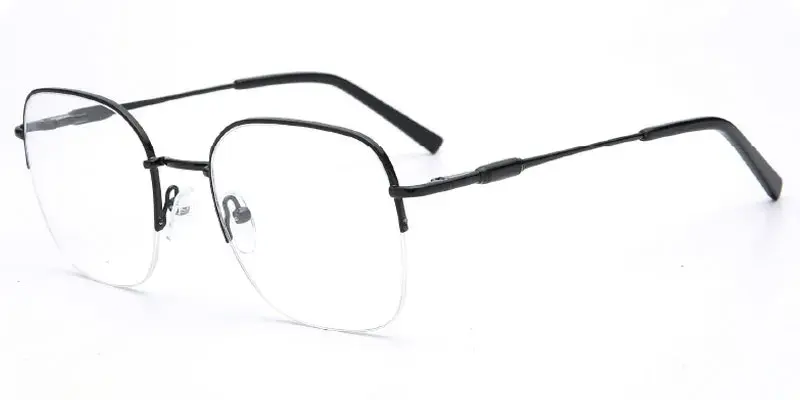 Houghton - 51mm Men's Square Metal Optical Frame - Black