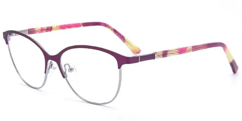 Hugo Womens 52mm Fancy Stainless Steel Optical Frame Bulk Order - Purple