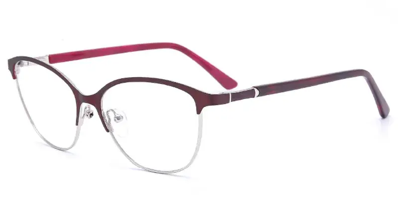 Hugo Womens 52mm Fancy Stainless Steel Optical Frame Bulk Order - Red
