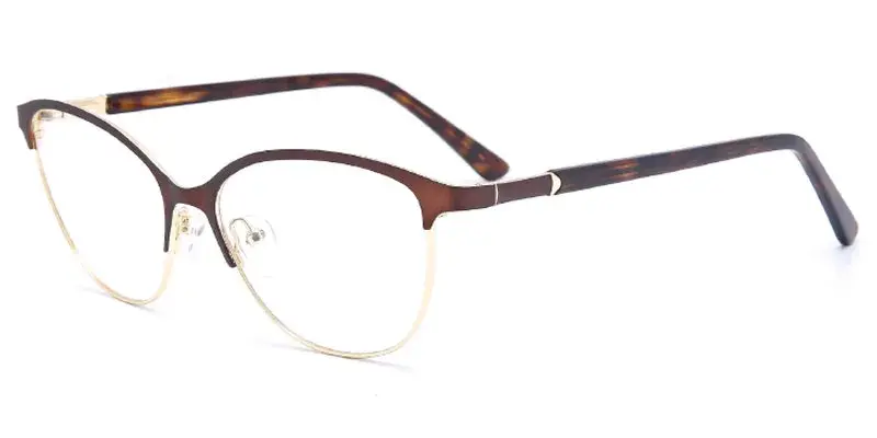 Hugo Womens 52mm Fancy Stainless Steel Optical Frame Bulk Order - Brown