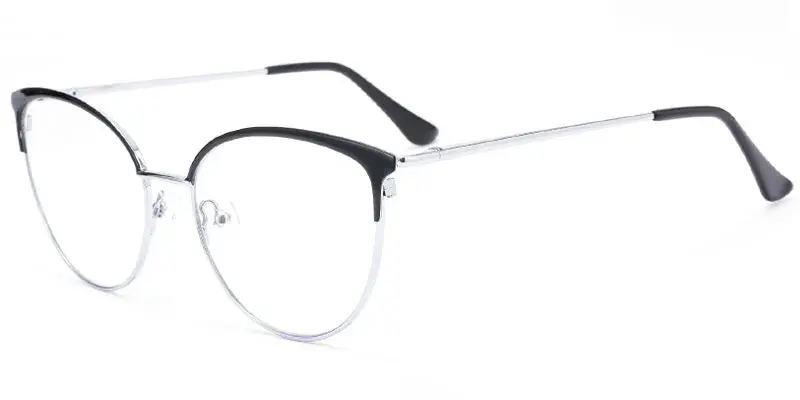 Iberia - Lady's 53mm Stainless Steel Optical Frame Bulk Wholesale - Black/Silver
