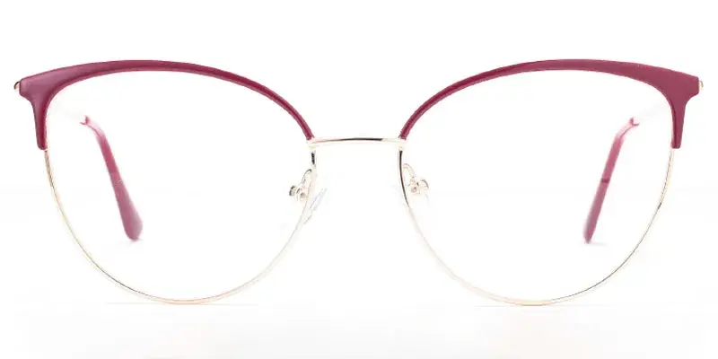 Iberia - Lady's 53mm Stainless Steel Optical Frame Bulk Wholesale - Red/Gold