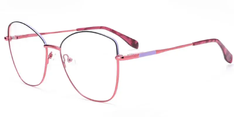 Independence - Women's Wide Metal Eyewear Frame Customization - Red