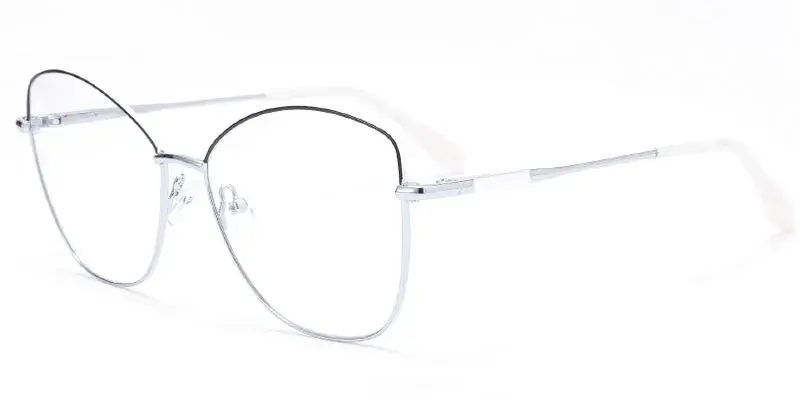 Independence - Women's Wide Metal Eyewear Frame Customization - Silver