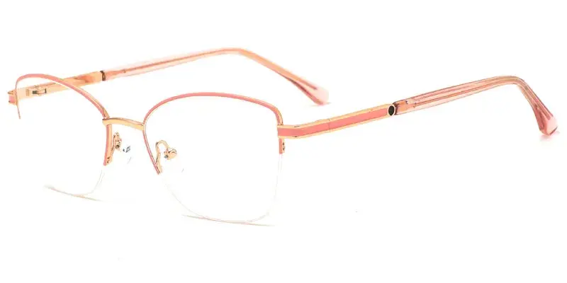Women's Metal Optical Frame with Epoxy Effect - Pink/Gold