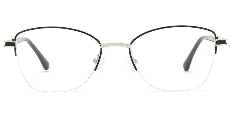 Women's Metal Optical Frame with Epoxy Effect - Black/Silver