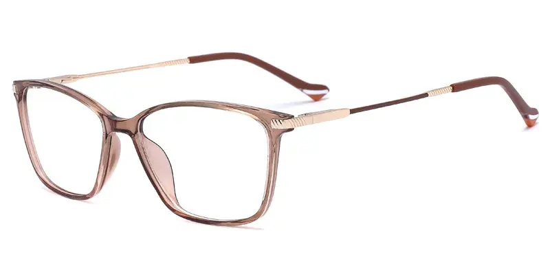 Jasmine Damsels Square TR90 Metal Hybrid Eyewear,Mirror Polish, Indestructible Yet Stylish - Brown