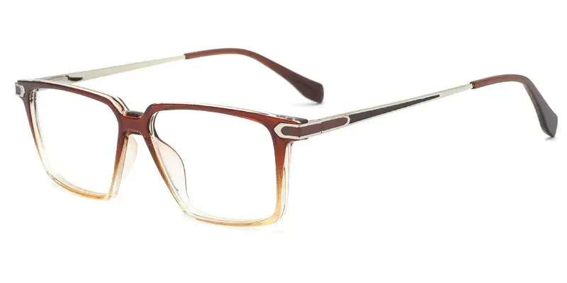 Lewistown TR90 Injected Rectangle Spectacle Frame for Men Factory Price Wholesale, 52mm - Brown