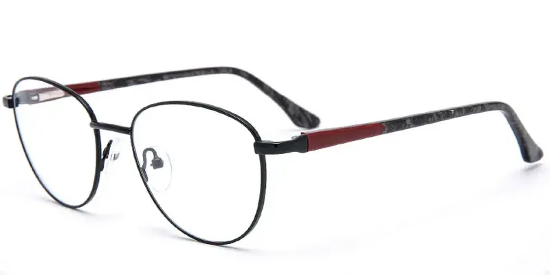 Lynn Womens 50mm Metal Spectacle Frame China Factory Supply - Black/Red