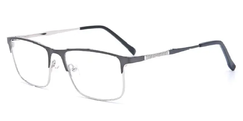 Massillon Rectangle Stainless Steel Metal Optical Frame Wholesale, 54mm - Dark Gunmetal