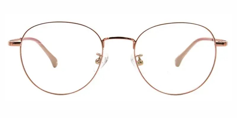 Meerkat Titanium Alloy Round Pre-teens Optical Frame,Anti-allergic materials - Golden Pink