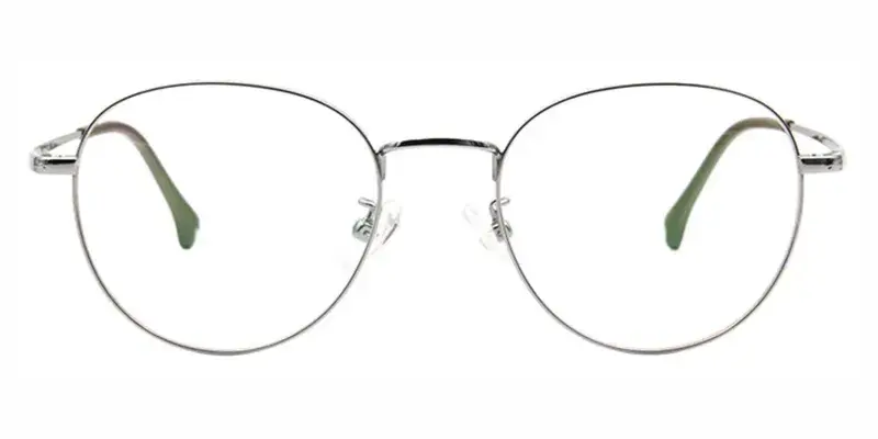 Meerkat Titanium Alloy Round Pre-teens Optical Frame,Anti-allergic materials - Silver Black