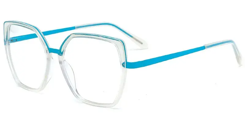 Minden Women's Metal Optical Frame - Ready Stock & Customization - Blue