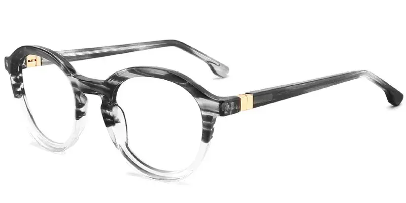 Monroe Narrow Pantos Acetate Keyhole Design Spectacle Frame, 50mm - Grey Strip/Ctystal
