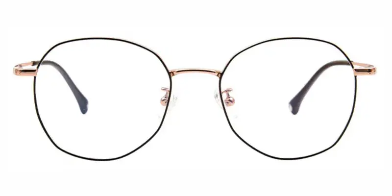 Mouse Squeak Titanium Alloy Geometric Teenager Eyeglasses,Super light and hypoallergenic - Golden Black