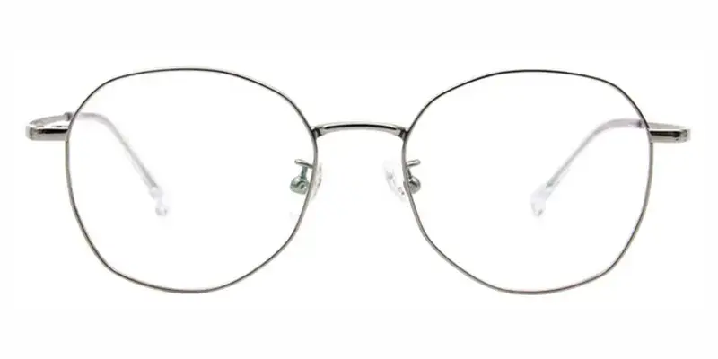 Mouse Squeak Titanium Alloy Geometric Teenager Eyeglasses,Super light and hypoallergenic - Silver