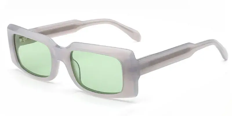 Nanticoke Womens 50mm Rectangle Acetate Sunglasses | Factory Price Wholesale - White