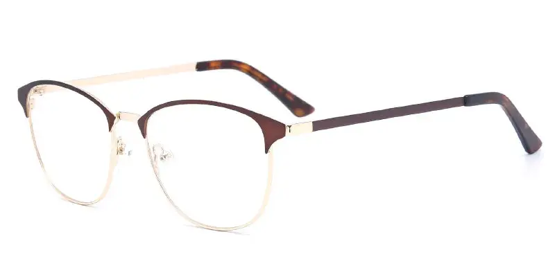 Norman - Factory Direct 52mm Unisex Stainless Steel Optical Frame - Brown
