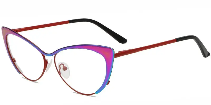 Oneida Vivid Color Women's Metal Optical Frame | Factory Wholesale - Red