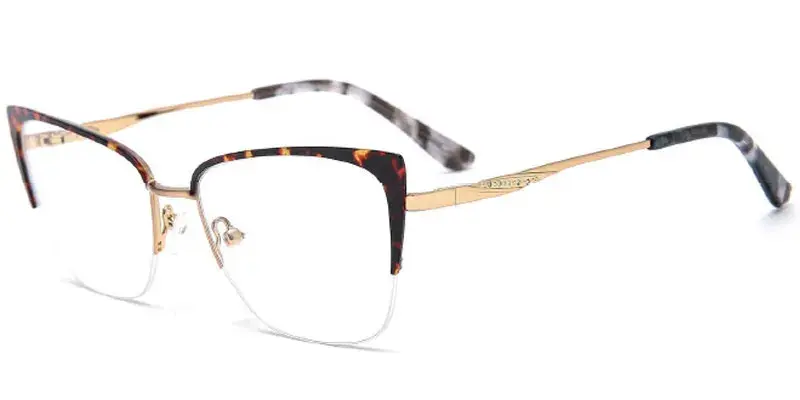 Parma 54mm Flexible Women's Metal Optical Frame | Eyeglasses OEM - Brown Tortoise