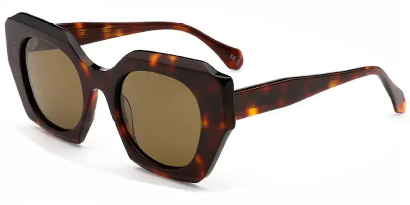 Peekskill Women's Bold Futuristic Acetate Sunglasses | Factory Direct Wholesale - Brown Tortoise