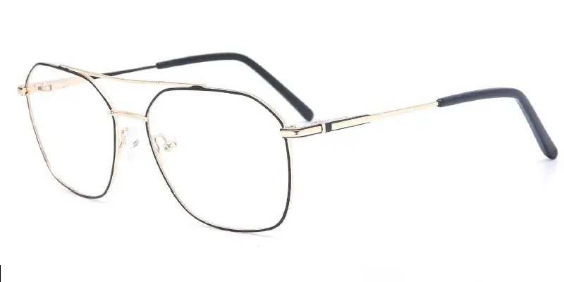 Perry | Bulk Order Men's Geometric Metal Eyewear Frame - Gold