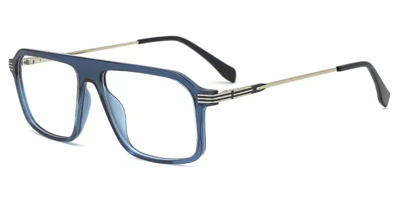 Peterborough Men's Square TR90 Eyeglasses Frame Wholesale at Factory Price, 53mm - Blue