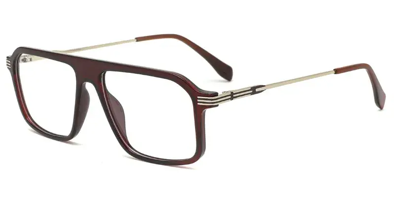 Peterborough Men's Square TR90 Eyeglasses Frame Wholesale at Factory Price, 53mm - Brown