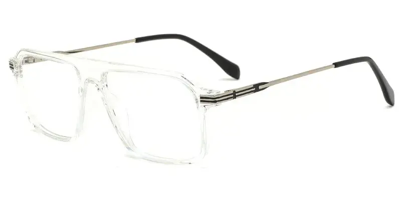 Peterborough Men's Square TR90 Eyeglasses Frame Wholesale at Factory Price, 53mm - Crystal Transparent