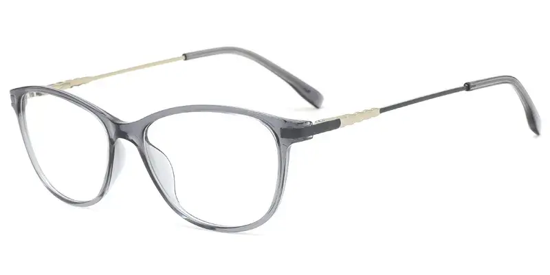 Phalaenopsis Women Oval TR90 Metal Hybrid Eyewear,3D Pattern, Advanced sophistication - Grey
