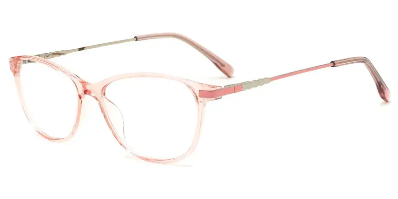 Phalaenopsis Women Oval TR90 Metal Hybrid Eyewear,3D Pattern, Advanced sophistication - Pink