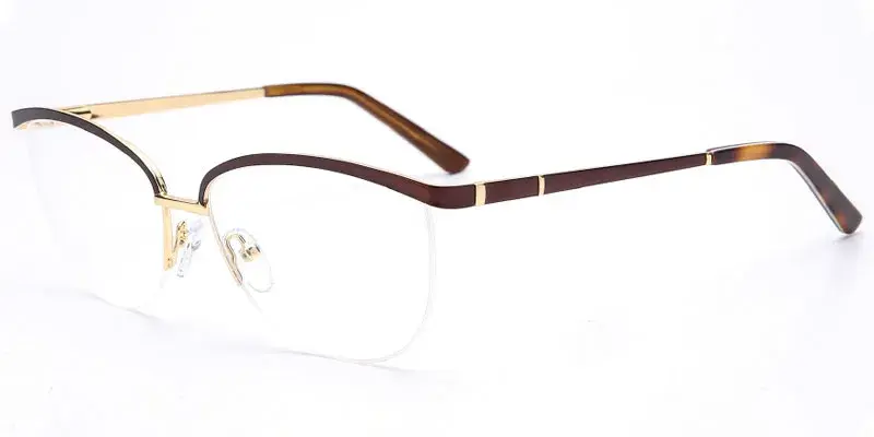 Providence - 55mm Women's Metal Eyeglasses Frame - Brown/Gold