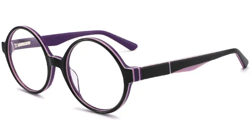 Twinkle Kids Round Shape Acetate Eyeglasses Frame,48mm - Purple
