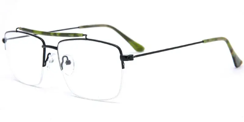 Raton - Men's Acetate Top Bar Metal Optical Frame Wholesale - Black