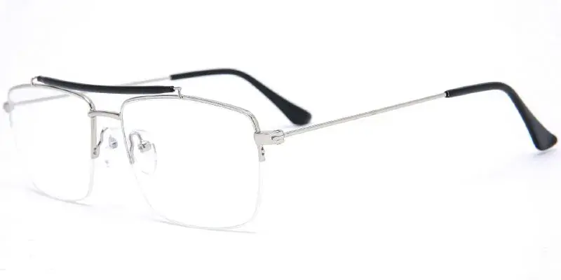 Raton - Men's Acetate Top Bar Metal Optical Frame Wholesale - Silver