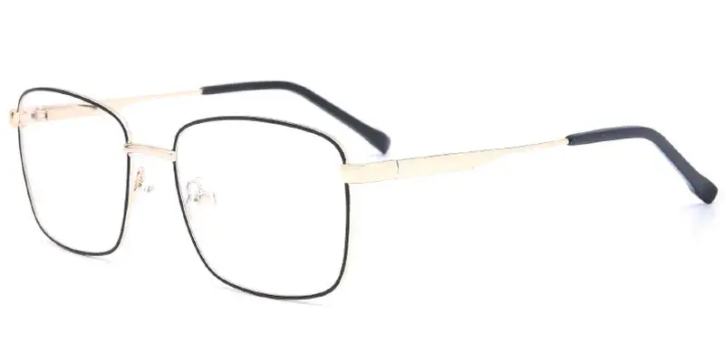 Reedsport Mens 56mm Square Metal Optical Frame OEM Wholesale - Black/Gold