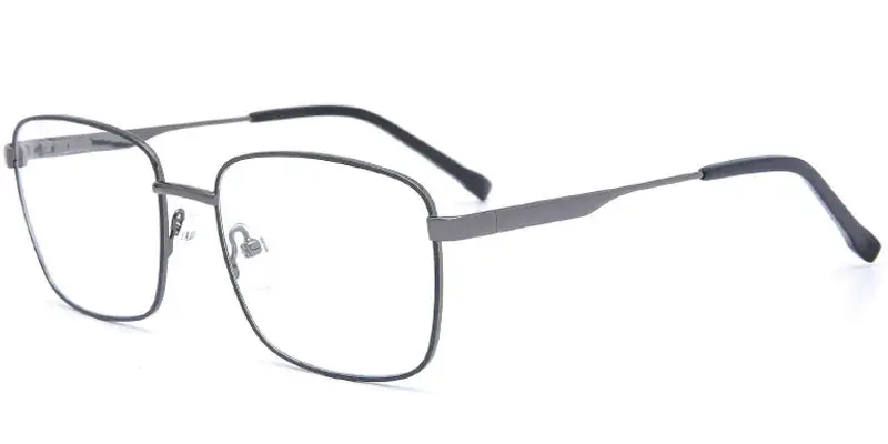 Reedsport Mens 56mm Square Metal Optical Frame OEM Wholesale - Black/Gun